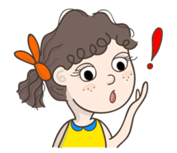 Q-hair girl sticker #11841430