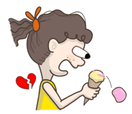 Q-hair girl sticker #11841441