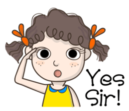 Q-hair girl sticker #11841450