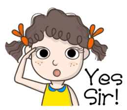 Q-hair girl sticker #11841450