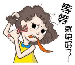 Q-hair girl sticker #11841451