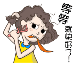 Q-hair girl sticker #11841451