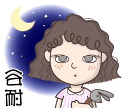 Q-hair girl sticker #11841458