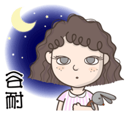Q-hair girl sticker #11841458