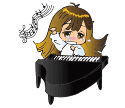 Little Miss Pianist sticker #11842378