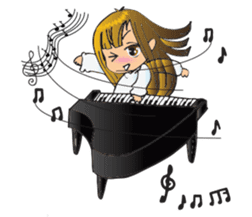 Little Miss Pianist sticker #11842381