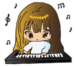 Little Miss Pianist sticker #11842387