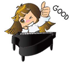 Little Miss Pianist sticker #11842388