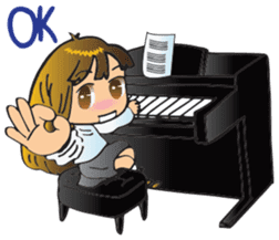 Little Miss Pianist sticker #11842389