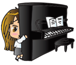 Little Miss Pianist sticker #11842392