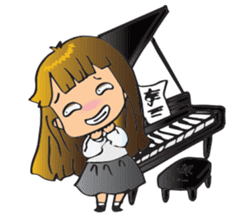 Little Miss Pianist sticker #11842393