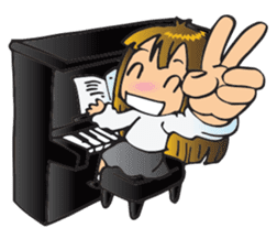 Little Miss Pianist sticker #11842396
