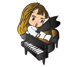 Little Miss Pianist sticker #11842398