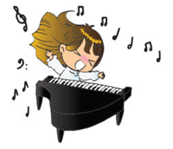 Little Miss Pianist sticker #11842400