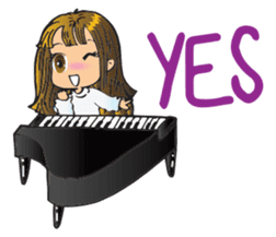 Little Miss Pianist sticker #11842402