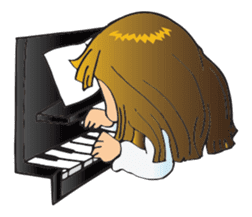Little Miss Pianist sticker #11842407