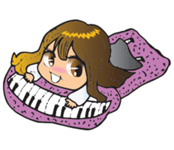 Little Miss Pianist sticker #11842409