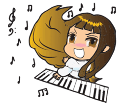 Little Miss Pianist sticker #11842413