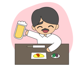 Cute gentleman with mustache sticker #11843910