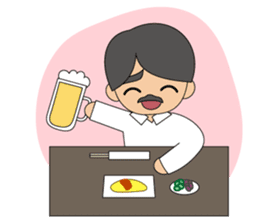 Cute gentleman with mustache sticker #11843910