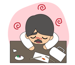 Cute gentleman with mustache sticker #11843912