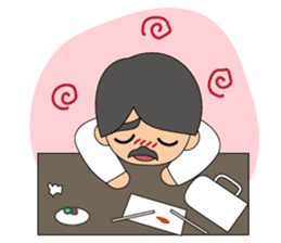 Cute gentleman with mustache sticker #11843912