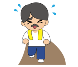 Cute gentleman with mustache sticker #11843914