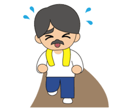 Cute gentleman with mustache sticker #11843914