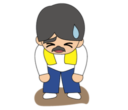 Cute gentleman with mustache sticker #11843916