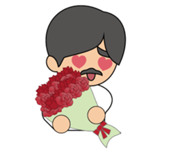 Cute gentleman with mustache sticker #11843918