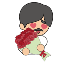 Cute gentleman with mustache sticker #11843918