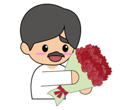 Cute gentleman with mustache sticker #11843919