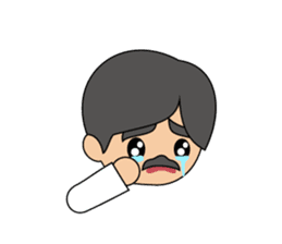 Cute gentleman with mustache sticker #11843921