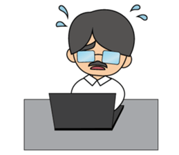 Cute gentleman with mustache sticker #11843926