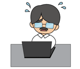 Cute gentleman with mustache sticker #11843926