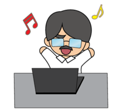 Cute gentleman with mustache sticker #11843927