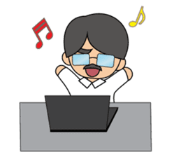 Cute gentleman with mustache sticker #11843927