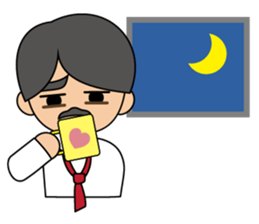 Cute gentleman with mustache sticker #11843929