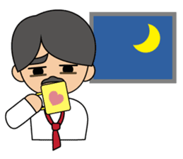 Cute gentleman with mustache sticker #11843929