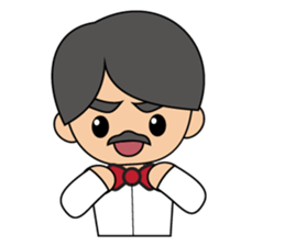 Cute gentleman with mustache sticker #11843931