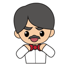 Cute gentleman with mustache sticker #11843931