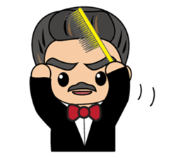 Cute gentleman with mustache sticker #11843932