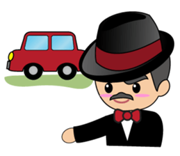 Cute gentleman with mustache sticker #11843933
