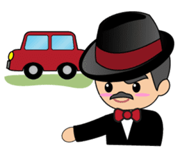 Cute gentleman with mustache sticker #11843933