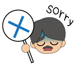 Cute gentleman with mustache sticker #11843942