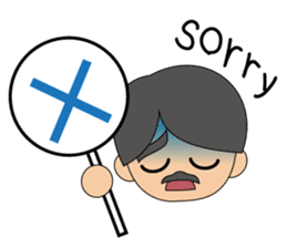 Cute gentleman with mustache sticker #11843942