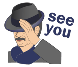 Cute gentleman with mustache sticker #11843949