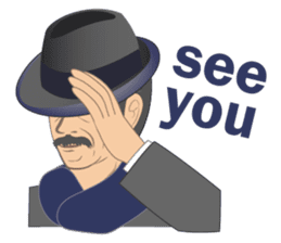 Cute gentleman with mustache sticker #11843949