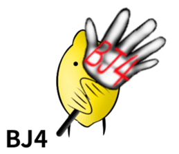 white ball rabbit family-lemon bird sticker #11843954