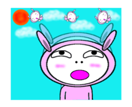 ugoku Doubtful Pink Rabbit sticker #11848274